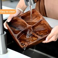 Plateau de service créatif et écologique en bambou pour noix, bonbons et amuse-gueules, 4 compartiments séparés, empilable, plateau à fruits secs moderne