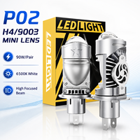 Vente en gros OEM ODM, phares à LED H4 haute puissance 90W, lentilles de projecteur, ampoules pour voiture, plug and play