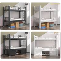 Lit superposé moderne en métal, taille double, pour enfants et adultes, dortoir, chambre, appartement, école, hôpital
