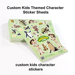 Hojas de Pegatinas Personalizadas con Personajes Infantiles, Pegatinas Personalizadas - No Tóxicas, Seguras para Niños, Certificadas por la CE, Reutilizables, Marca Animal Explorer - Product Image 3