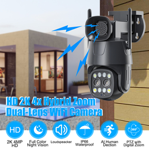 Caméra de sécurité extérieure sans fil 4mp 8mp, caméra cctv à double objectif avec <span class=keywords><strong>microphone</strong></span> et haut-parleur intégrés, vente en gros d'usine - Product Image 2