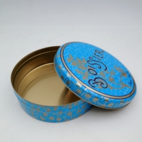 Boîte circulaire en fer blanc de luxe, de qualité alimentaire, recyclable, pour biscuits, chocolats, desserts, sucre, cadeaux, couvercle décoratif de Noël