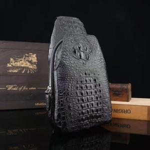 Calidad Superior, alta calidad, piel auténtica de cocodrilo, bolso de pecho para <span class=keywords><strong>hombre</strong></span>, bolso cruzado en el pecho - Product Image 6