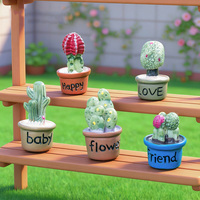 Plantes miniatures pour maison de poupée, accessoires, petites figurines de cactus en résine, verdure miniature pour la décoration de jardin, bonsaï, micro-paysage DIY