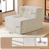 Canapé paresseux convertible pour dormir, idéal chambre, tatami, salon, balcon – Canapé individuel en forme de chenille gaufrée