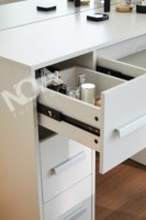 Ensemble de coiffeuse blanche avec miroir LED, rangement multi-tiroirs, table de maquillage avec tabouret