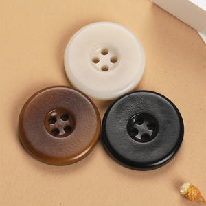 กระดุมเสื้อ4รูแบบทูบ้านหลังเรียบกระดุมเย็บสีน้ำตาลดำสำหรับชุดเสื้อผ้าเสื้อโค้ทและกางเกง - Product Image 1