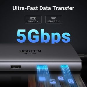 แท่น USB แบบ10 in 1 4K 60Hz 8K30Hz เดี่ยว100W PD 5Gbps พร้อมกิกะบิตอีเธอร์เน็ตที่มีอยู่ - Product Image 6