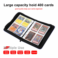 Classeur de cartes à collectionner classique 4 pochettes couleur personnalisée en cuir PU écologique avec fermeture éclair, album pour anime et dessins animés, résistant aux rayures 50mm