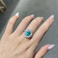 Labor-gezüchtetes Paraiba-Turmalin-Schmuckset, rhodiniert, anlaufgeschützt, aus 925er Sterlingsilber für Damen-Partykleidung