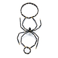 Bracelet en perles acryliques et résine à motif animal araignée néo-gothique pour femme, accessoire cadeau, bijoux de mode en gros