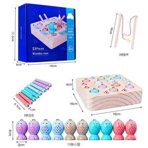 Toptan ahşap oyuncak eğitim manyetik solucan balıkçılık oyunu ahşap bulmaca erken için diğer eğitici oyuncaklar çocuk erkek ve kız