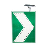 Voyant solaire de signalisation routière en aluminium avec flèche directionnelle Panneau de signalisation routière à LED Panneaux de signalisation en métal