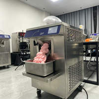 Professionele verticale Italiaanse gelatomachine van roestvrij staal, vrijstaand, open bovenkant, batch-ijsmachine