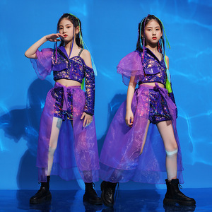 HIPPO KIDS Vêtements Hip Hop Fille 4 ans à adulte Polyester Tenues violettes <span class=keywords><strong>Danse</strong></span> <span class=keywords><strong>Jazz</strong></span> Spectacle Costumes <span class=keywords><strong>de</strong></span> <span class=keywords><strong>danse</strong></span> moderne - Product Image 6