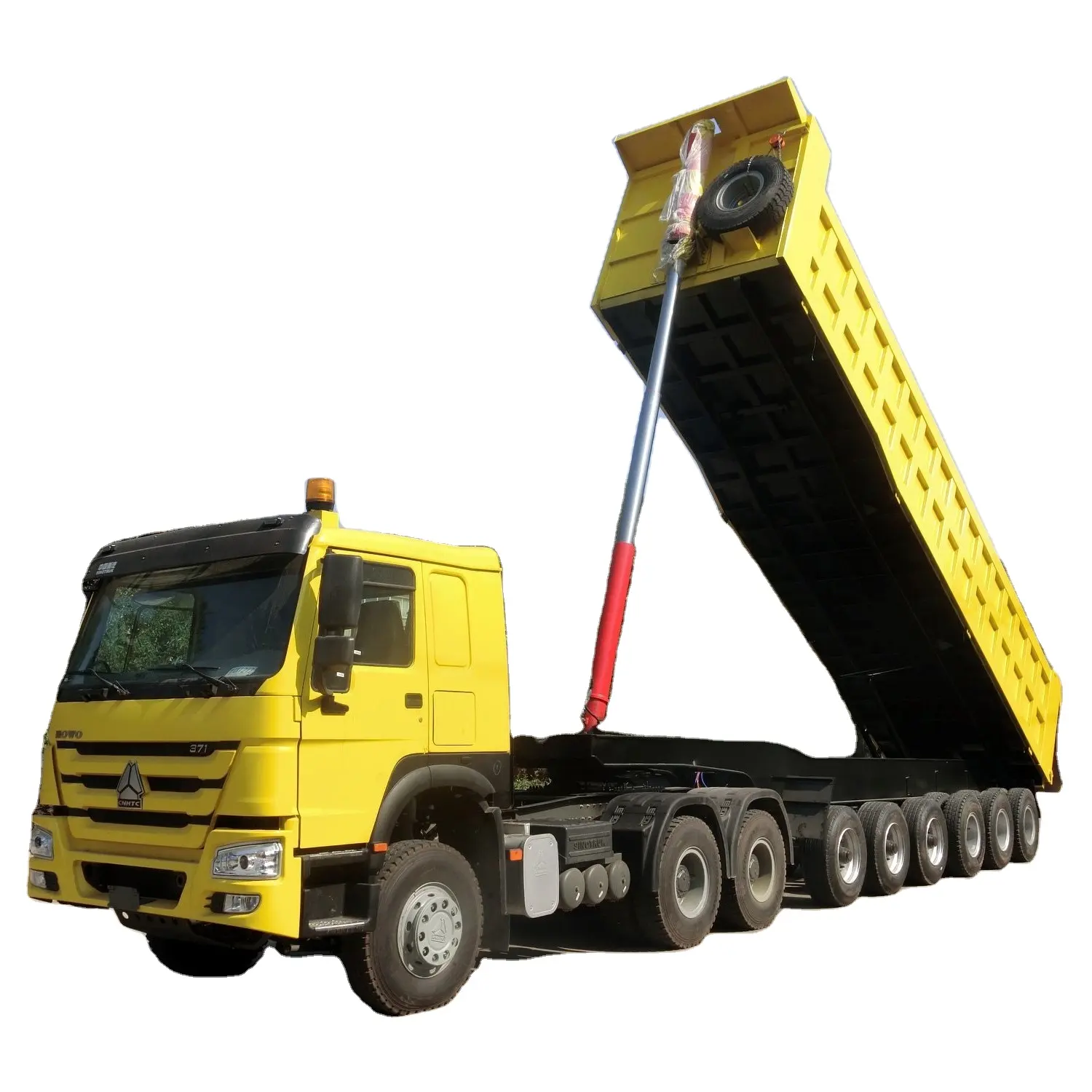 6 essieux 11 m Camion À Benne Remorque 90 tonnes carré forme Benne Dump transport à plat semi-remorque pour Le Ghana Marché