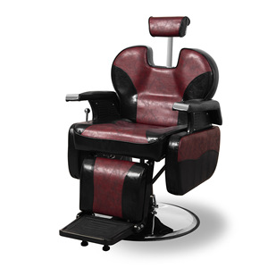Chaise de barbier Hongzi en cuir PU noir et marron, réglable en hauteur, rotation à 360 degrés, inclinable, usage commercial - Product Image 5