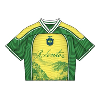 T-shirt vintage unisexe à imprimé par sublimation, style streetwear, coupe ample et courte, maillot de football, design personnalisé Tontons