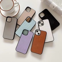 Coque de téléphone en cuir de crocodile de luxe avec logo personnalisé pour iPhone 7-16Pro max/15Plus/15Pro coque de téléphone design à imprimer soi-même