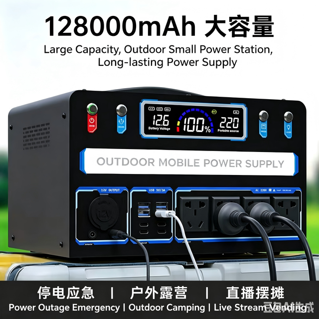 220V Portable Outdoor Power Station Aluminum Housing Energy Storage Inverter Car Battery Emergency Power Supply Model 1000