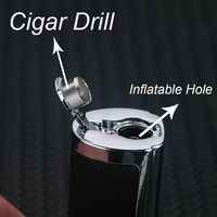 Briquet à cigare exclusif TK Croc, grande flamme rose, quatre brûleurs, torche 2-en-1 avec perceuse à cigare, briquet coupe-vent pour cigare
