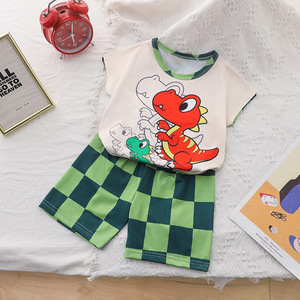 Set <span class=keywords><strong>pigiama</strong></span> <span class=keywords><strong>estivo</strong></span> da ragazza Shorts a maniche corte nuovo stile cotone due pezzi pigiami per bambini Set di <span class=keywords><strong>pigiama</strong></span> per bambini con stampa di cartoni animati - Product Image 6