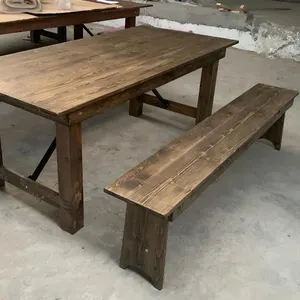 Outdoor Lange Tafel Voor Party En Banket Massief Houten Eettafel Vouwen Boerderij Tafel