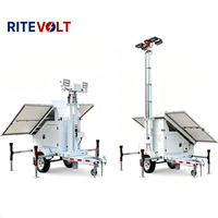 Tour d'éclairage solaire mobile RITEVOLT, lampe LED haute luminosité pour l'éclairage des jardins, des routes, des mines et des chantiers
