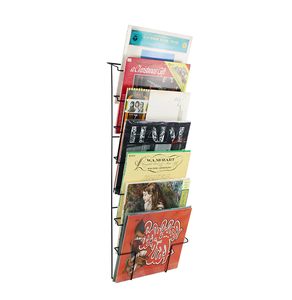 Estante de almacenamiento de discos de vinilo montado en la pared de alambre de Metal, soporte para revistas y folletos de 7 niveles para almacenamiento y decoración - Product Image 1