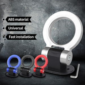 Anneau de remorquage universel décoratif en plastique ABS à 2 trous pour pare-chocs avant de voiture – Rouge, Bleu, Argent, Noir - Product Image 4