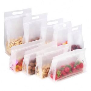 Custom Size Square Flat Bottom Pouch Transparent Clear Plastic Zipper Food <b>Storage</b> <b>Bags</b> Transparent Eco Friendly Packaging <b>Bag</b> - Product Image 1