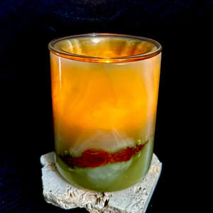 All'ingrosso naturale onice marmo portacandele in pietra lanterne e barattoli di candela con coperchio popolare colore verde in più dimensioni - Product Image 6