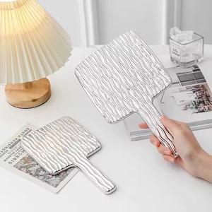 1PCS Mini Portable Metallic Beauty <b>Mirror</b> <b>Square</b> Wooden Hand-held Desktop Makeup <b>Mirror</b> for Travel-for Birthday Gift - Product Image 5