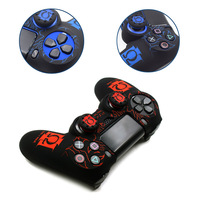 Étui en silicone pour manette PS4 pour PlayStation 4, housse de protection en silicone pour manette de jeu avec protège-sticks analogiques