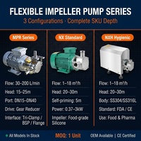 Pompe à Impeller Flexible Auto-amorçante 5m, Qualité Alimentaire, Sanitaire, en Acier Inoxydable SS316, Pompe de Transfert en Silicone pour Aliments, Boissons, Pharmacie, Cosmétiques et Produits Diététiques