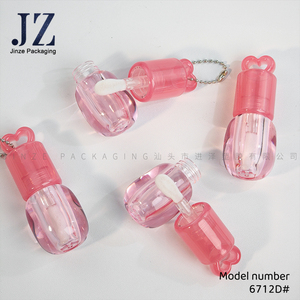 Son bóng Jinze sẵn sàng giao hàng, tuýp màu hồng không đều, có dây xích và đầu lớn, son bóng trống có sẵn trong kho - Product Image 5