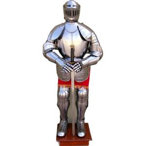 ชุดเกราะอัศวินยุคกลางแบบสวมใส่ได้ ดีไซน์เฉพาะตัว สำหรับฮาโลวีน ชุดเกราะเต็มตัว พร้อมหมวกเกราะโบราณสำหรับการต่อสู้ - Product Image 1