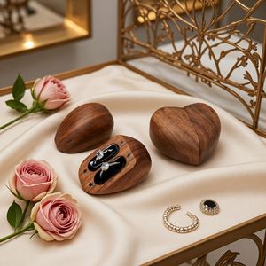 Wholesale Custom Logo Wooden <b>Ring</b> Box, Branded Wedding <b>Ring</b> <b>Holder</b>, Promotional Gift for Jewelry Stores & Business Events - Product Image 1