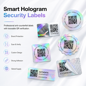 สติกเกอร์โฮโลแกรม QR Code ป้องกันการปลอมแปลง พร้อมหมายเลขซีเรียลเฉพาะ  ตรวจสอบการสแกน - Product Image 2