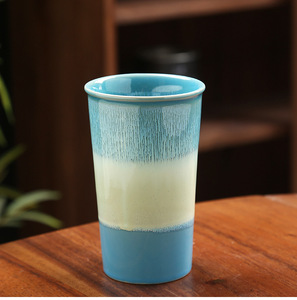 Custom Kiln Glazed Coffee to Go Cup Ceramic Travel Mug with Silicone Lid - Product Image 5