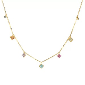 Collar de Plata de Ley 925 con Baño de Oro de 18K y Zirconia en Forma de Trébol, Estilo Instagram, Cadena para Clavícula, Joyería para Mujer - Product Image 6