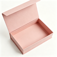 Boîtes cadeaux rigides à fermeture magnétique rose clair, impression personnalisée du logo, pour bijoux, cadeaux de fête, emballage en gros