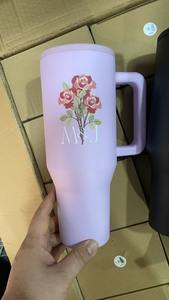 Tasse isotherme personnalisée chaud/froid 40 oz en acier inoxydable avec poignée, <span class=keywords><strong>paille</strong></span> rabattable et couvercle - Product Image 2