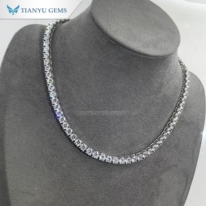 Collar de cadena estilo tenis Tianyu Gems, chapado en oro e incrustado con circonita cúbica grande, joyería moderna de estilo hip-hop. - Product Image 3
