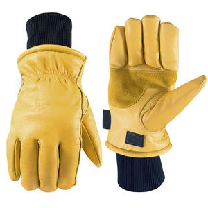 Guantes de trabajo de piel de vaca, resistentes al frío, resistentes al agua, cálidos, gruesos, con palma reforzada, para invierno - Product Image 1