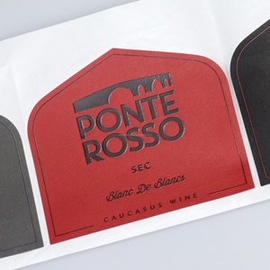 Luxury Texture Red Wine Packaging Label Waterproof Embossed Vinyl UV Printing Packaging Label - Product Image 5