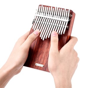 K17A Piano de pulgar portátil de 17 teclas Kalimba Mbira <span class=keywords><strong>Sanza</strong></span> Padauk con bolsa de almacenamiento Estuche de transporte Pegatinas de libros de música Tuning Hamm - Product Image 6