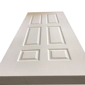 White primer Moulded HDF door skin Interior 6 Panel 3mm