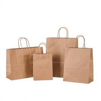 Sac fourre-tout à fond carré en papier kraft recyclé de 130 g/m², résistant, avec logo personnalisé - Écologique, biodégradable, réutilisable, personnalisable