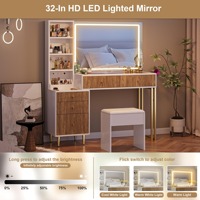 Coiffeuses de chambre à coucher maquillage nordique dernier modèle de coiffeuse en bois table de courtoisie avec miroir lumineux